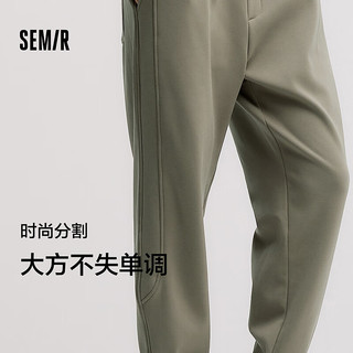 森马（Semir）休闲裤男加绒针织裤2024冬季宽松束脚裤子百搭 土灰绿A41901 185/88A/XXL