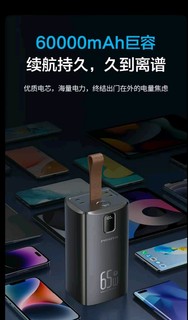 PISEN 品胜 充电宝30W/65W/87W可选双向快充60000毫安大容量手电功能直播户外