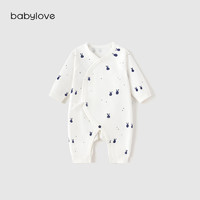 Babylove 新生儿连体衣春秋款纯棉宝宝和尚服婴儿哈衣爬服星夜皎兔