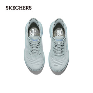 斯凯奇（Skechers）女鞋Slip ins闪穿鞋2024夏季跑步缓震运动鞋 灰色/蓝色/GYBL 39