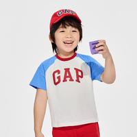 Gap 盖璞 男女幼童2024春夏纯棉小熊logo短袖T恤儿童装上衣586669