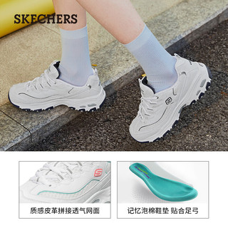 斯凯奇（Skechers）小白熊女老爹鞋厚底增高透气休闲运动鞋99999863-WLB白/浅蓝36 WLB白色/浅蓝色 36尺码偏大半码,选小半码