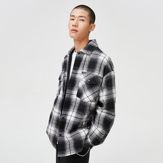 杰克·琼斯（JACK&JONES）QL男款外套冬季男装潮流街头个性格纹字母毛呢上衣222427036 223127002E40 165/88A/XS