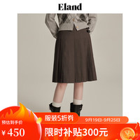 ELAND衣恋半身裙女美拉德中长款经典时髦知性百褶裙春秋