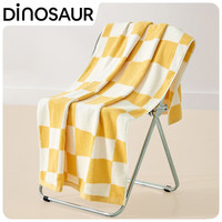 DinOSAUR 恐龙 全棉浴巾 大尺寸吸水柔软纯棉浴巾 情侣款 黄色格子 115g