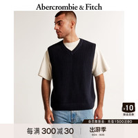 ABERCROMBIE & FITCH男装 24秋季新款复古宽松缝线无袖针织背心马甲KI120-4164