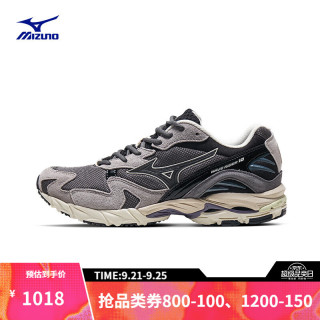 美津浓（MIZUNO）【WAVE RIDER 10】24跑鞋男女秋冬保暖厚底缓震轻量休闲运动 03/灰色/黑色/褐色 36.5