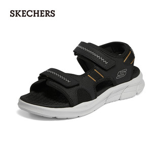 斯凯奇（Skechers）男士沙滩凉鞋户外休闲鞋夏季软底魔术贴外穿拖鞋237286 黑色/BLK 41