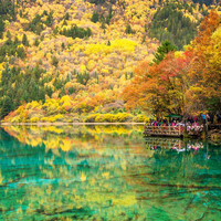 国内水景天花板通高铁了，附上平价通兑！四川九寨沟4店2晚通兑套餐（含双早）