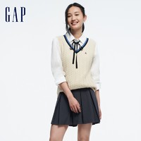 【优惠】Gap女装早春学院风V领针织高级背心马甲毛衣714947