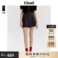 ELAND衣恋设计感A字裙裤女时尚百褶裙短裙短裤子2024夏季 深灰色(17)D/Grey M/165