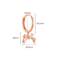 潮宏基 小确幸18K金钻石耳钉耳环彩金耳饰蝴蝶结时尚礼物女