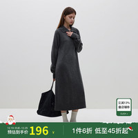 范思蓝恩23FS14498慵懒风针织连衣裙女冬直筒中长款彩点纱毛衣裙 灰色彩点 M