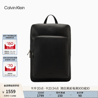 Calvin Klein Jeans24秋季男士商务通勤ck立体方形大容量双肩背包4D3005G UB1-太空黑 OS