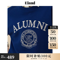 ELAND衣恋卫衣女青春学院风圆形肩部棉感舒适上衣2024秋季 猎人绿(62)Hunter S/160