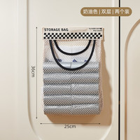 加度 CADUKE 厨房垃圾袋收纳神器装塑料袋子壁挂式大容量柜门储物网兜家用 垃圾袋收纳袋双层两个装