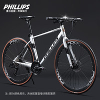 PHILLIPS 菲利普 极速700C 太空银 内走线 24速 乔盛定位指拨 直把