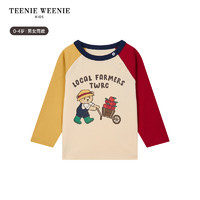 88VIP：TEENIEWEENIEKIDS TeenieWeenie Kids小熊童装24秋季新款男女宝宝撞色插肩袖印花T恤