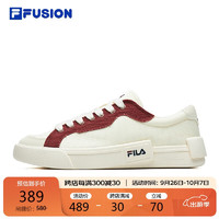 FILA 斐乐 FUSION斐乐潮牌POP帆布鞋女鞋2023秋季运动鞋休闲板鞋