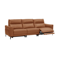  顾家家居 KUKA  90.DK.6055 真皮沙发 三人位左电动 落日橙