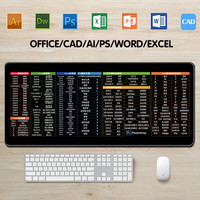 利乐普 快捷键鼠标垫大游戏滑鼠垫300x800 锁边键盘垫 厚度2mm 黑色快捷键