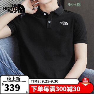 THE NORTH FACE 北面 短袖POLO男装2024春夏新款上衣户外运动舒适透气休闲T恤