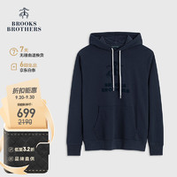 Brooks Brothers BrooksBrothers女士春秋美式纯棉连帽印花长袖卫衣4004-藏青色L