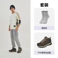 SKECHERS 斯凯奇 男鞋套装户外登山鞋缓震舒适休闲鞋厚底增高