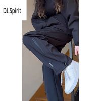 DJ.SPIRIT 机能冲锋裤男女防水高街直筒美式户外工装宽松休闲长裤