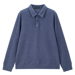 GIORDANO 佐丹奴 Polo男装华夫格刺绣门筒针织长袖POLO 01014786