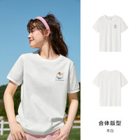 Semir 森马 罗小黑短袖T恤女印花可爱上衣夏季2024新款上衣圆领正肩衣服