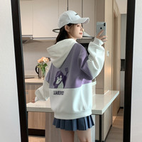 唐狮 TONLION秋冬季卫衣女韩版宽松可爱连帽拼接套头上衣韩系百搭