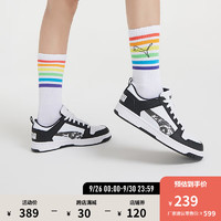 PUMA 彪马 官方 新款男女同款迷彩经典休闲鞋 REBOUND 368876 黑色-白 01 40