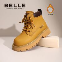 百亿补贴：BeLLE 百丽 儿童马丁靴小童冬季加绒二棉保暖软底防滑英伦风洋气百搭短靴