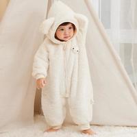 【双面北羔绒】婴儿连体服冬季加厚连帽婴童连体衣拉链爬服绒感
