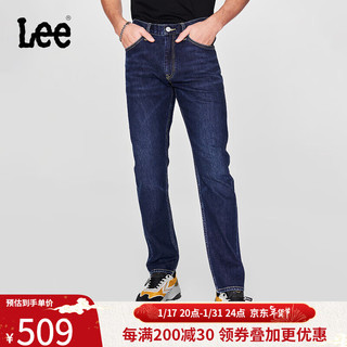 Lee24早春726标准中腰直脚男牛仔裤深蓝色潮LMB100726205-389 深蓝色（裤长31） 34