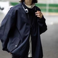 春秋简约日系复古冲锋衣夹克男女cityboy中性宽松百搭棒球服外套