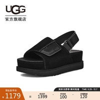 UGG 夏季女士厚底纯色露趾可调式束带凉鞋 1152652 BLK|黑色 39