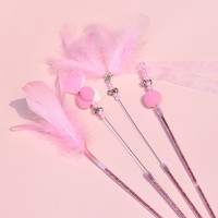 猫咪逗猫棒玩具自嗨解闷仙女逗猫棒长杆带铃铛耐咬羽毛逗猫咪用品