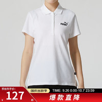 PUMA 彪马 运动短袖女 时尚简约刺绣logo透气POLO衫 630564-02 L