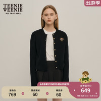 TEENIE WEENIE 小熊秋季绞花针织开衫毛衣外套 黑色 160/S