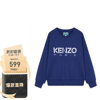 KENZO 凯卓 高田贤三 女童深蓝色棉质圆领长袖卫衣 K15640 80K 6A 礼物