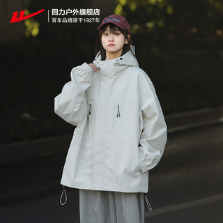 WARRIOR 回力 软壳冲锋衣女春秋2024新款女士森系登山服防泼水防风夹克外套