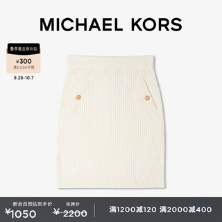 MICHAEL KORS 迈克·科尔斯 迈克高仕女士纽扣饰针织迷你裙短裙 白色 110 S