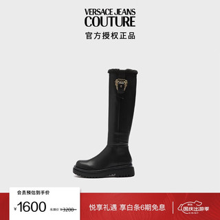 VERSACE 范思哲 Jeans Couture女士DREW搭扣长筒靴