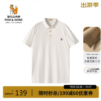 William fox&sons 冰感科技针织网眼面料无痕压胶工艺三色LOGO短袖POLO衫 白色 XXL