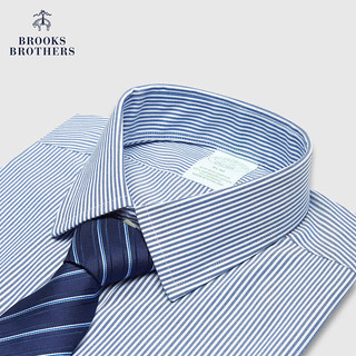 布克兄弟（BrooksBrothers）男士24早秋免烫supima棉竖条纹衬衫 B435-深蓝色 14/2/H