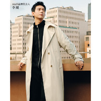 ABERCROMBIE & FITCH【李现同款】男装24秋季廓形翻领双排扣长款风衣KI132-4164 浅卡其色 M (180/100A)