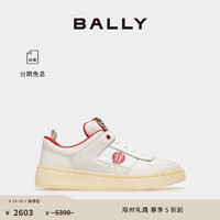 BALLY 巴利 男白色皮革运动休闲鞋6304692 红白