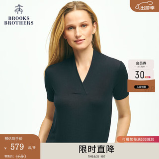 Brooks Brothers BrooksBrothers）女士24早春桑蚕丝轻弹力薄针织衫 4004-藏蓝色 L